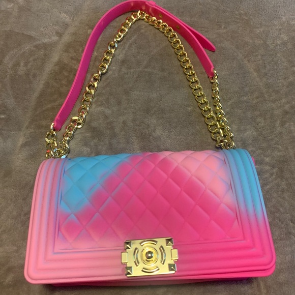 Summery Bubblegum Rubberized Shoulder Bag - Picture 9 of 10
